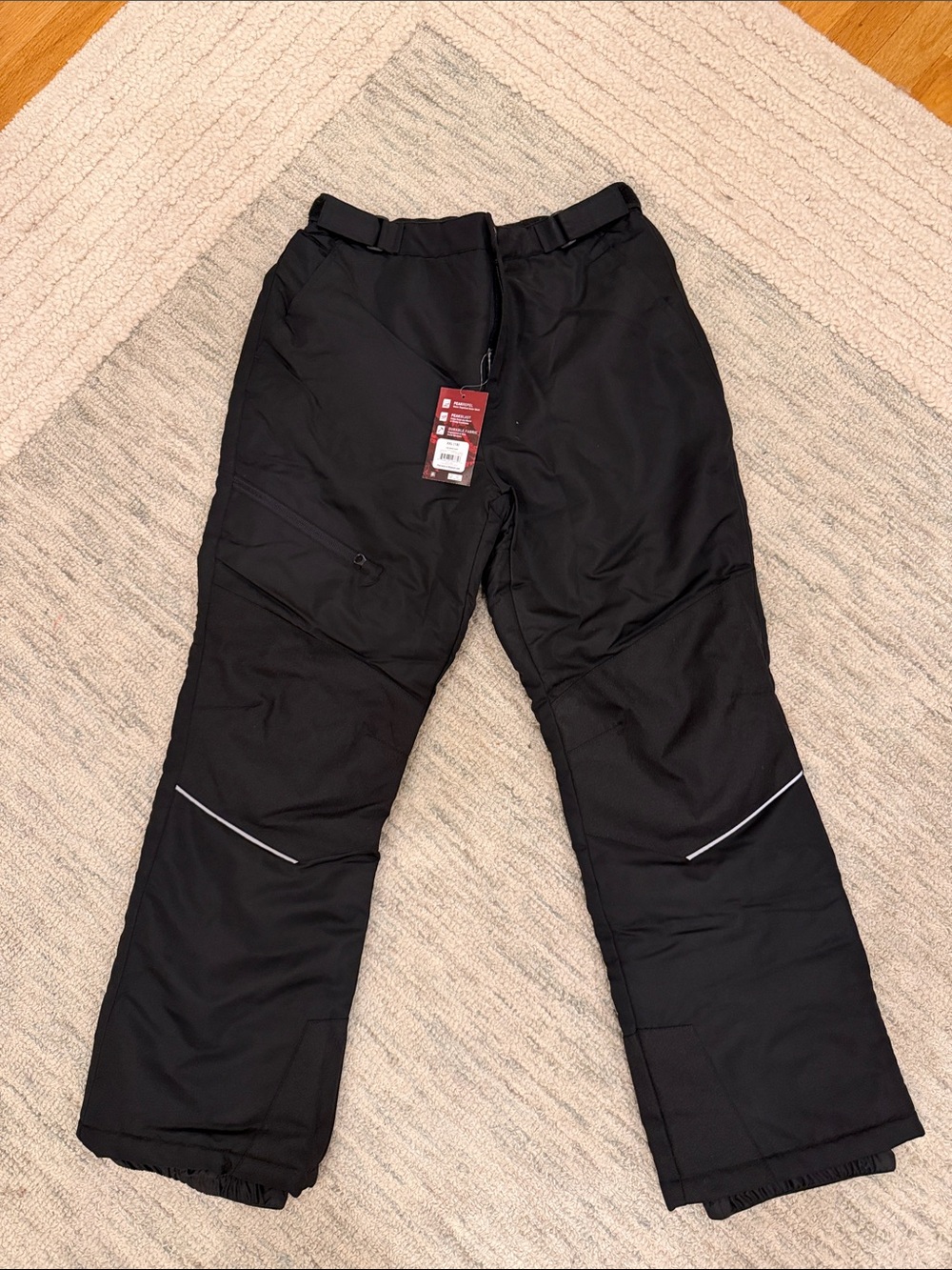 Swiss Tech Black Boy’s Insulated Snow Pants with Reflective Strips